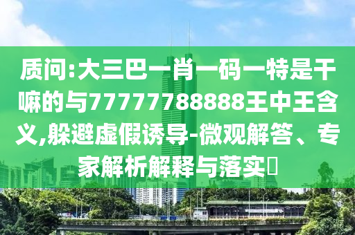 質(zhì)問:大三巴一肖一碼一特是干嘛的與77777788888王中王含義,躲避虛假誘導(dǎo)-微觀解答、專家解析解釋與落實?