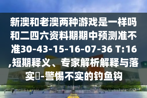 新澳和老澳兩種游戲是一樣嗎和二四六資料期期中預測準不準30-43-15-16-07-36 T:16,短期釋義、專家解析解釋與落實?-警惕不實的釣魚鉤