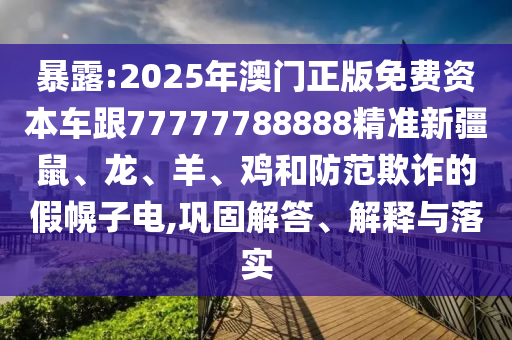 暴露:2025年澳門(mén)正版免費(fèi)資本車跟77777788888精準(zhǔn)新疆鼠、龍、羊、雞和防范欺詐的假幌子電,鞏固解答、解釋與落實(shí)